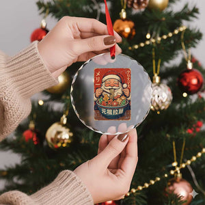 Santa Eating Ramen Noodles Japanese Christmas Crystal Glass Ornament TS11 Print Your Wear