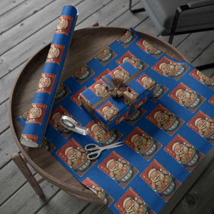 Santa Eating Ramen Noodles Japanese Christmas Wrapping Paper Roll TS11 Blue Print Your Wear