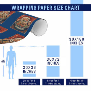 Santa Eating Ramen Noodles Japanese Christmas Wrapping Paper Roll TS11 Print Your Wear