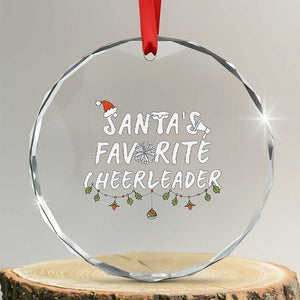 Santa Favorite Cheerleader Crystal Glass Ornament Christmas Cheerleading Gift TS12 Transparent Glass 3'' Circle Print Your Wear