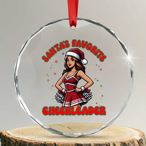 Santa Favorite Cheerleader Crystal Glass Ornament Funny Christmas Cheer Gift TS12 Transparent Glass 3'' Circle Print Your Wear