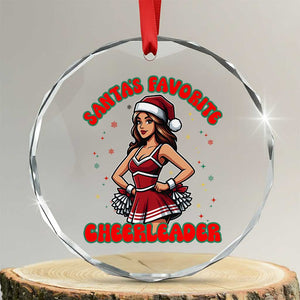 Santa Favorite Cheerleader Crystal Glass Ornament Funny Christmas Cheer Gift TS12 Transparent Glass 3'' Circle Print Your Wear
