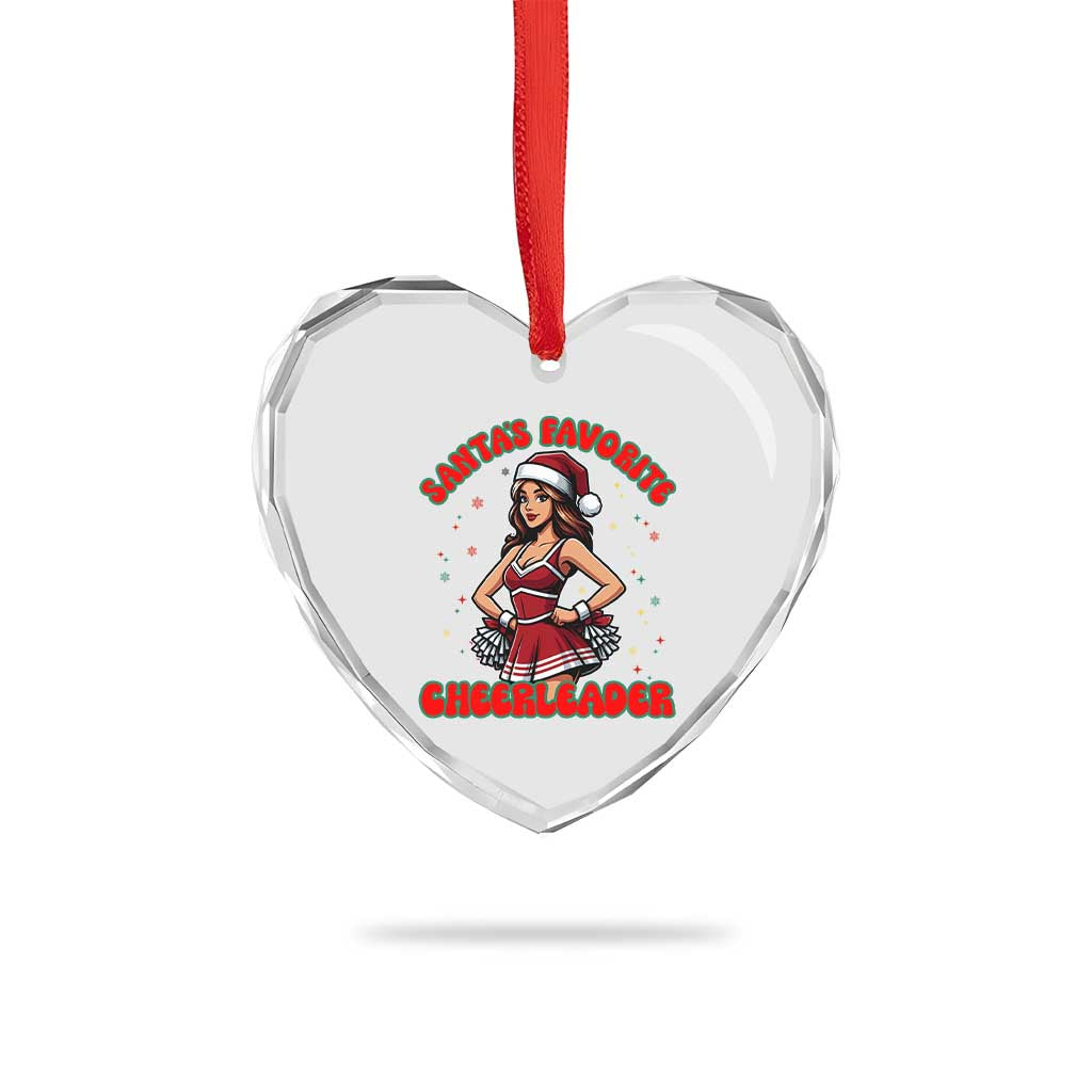 Santa Favorite Cheerleader Heart Crystal Glass Ornament Funny Christmas Cheer Gift TS12 Print Your Wear