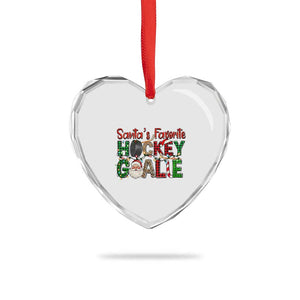 Santa Favorite Hockey Goalie Heart Crystal Glass Ornament Funny Christmas Gift TS12 Print Your Wear