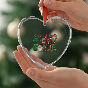 Santa Favorite Hockey Goalie Heart Crystal Glass Ornament Funny Christmas Gift TS12 Print Your Wear