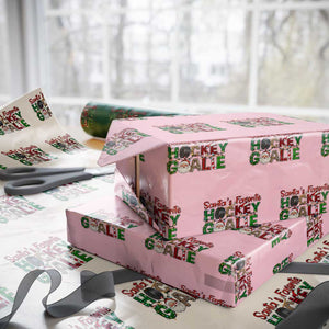 Santa Favorite Hockey Goalie Wrapping Paper Roll Funny Christmas Gift TS12 Light Pink Print Your Wear