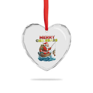 Santa Fishing Christmas Heart Crystal Glass Ornament Funny Fisherman Merry Chrisbass Xmas TS14 Print Your Wear