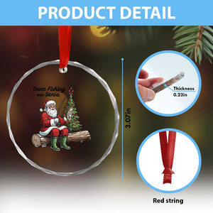 Santa Fishing Chritsmas Crystal Glass Ornament Funny Fisherman Xmas TS14 Print Your Wear
