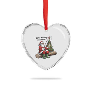 Santa Fishing Chritsmas Heart Crystal Glass Ornament Funny Fisherman Xmas TS14 Print Your Wear
