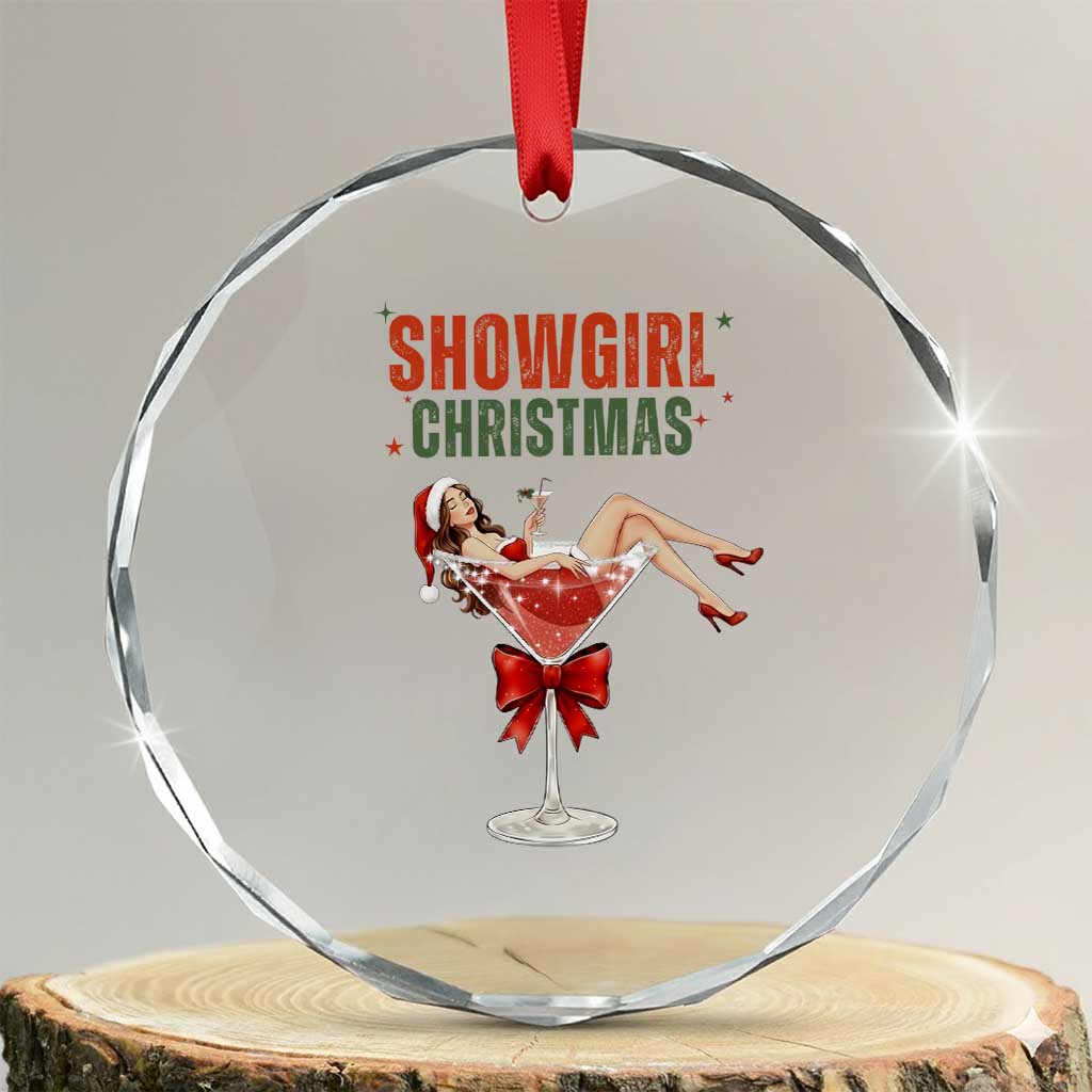 Santa Girls Christmas Crystal Glass Ornament TS14 Transparent Glass 3'' Circle Print Your Wear