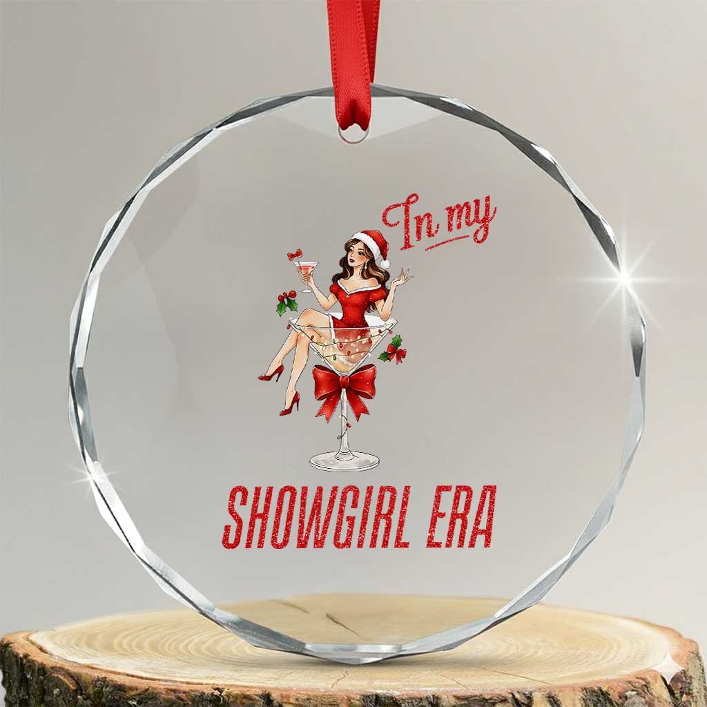 Santa Girls Christmas Crystal Glass Ornament In My Costume Era TS14 Transparent Glass 3'' Circle Print Your Wear