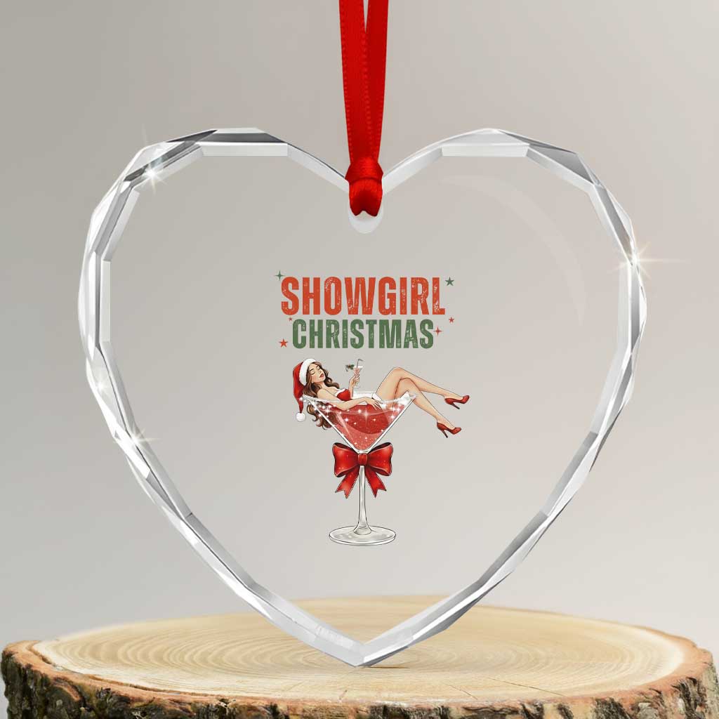 Santa Girls Christmas Heart Crystal Glass Ornament TS14 Transparent Glass 3'' Heart Print Your Wear