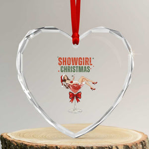 Santa Girls Christmas Heart Crystal Glass Ornament TS14 Transparent Glass 3'' Heart Print Your Wear