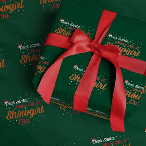 Santa Girls Christmas Wrapping Paper Roll Funny Trendy Quote TS14 Green Print Your Wear
