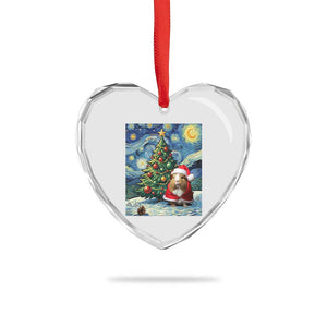 Santa Guinea Pig Starry Night Inspired Heart Crystal Glass Ornament Funny Christmas Gift TS12 Print Your Wear