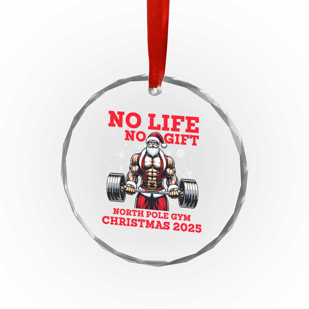Santa Gym Christmas Crystal Glass Ornament Lifting Swole Santa Ugly Xmas TS14 Print Your Wear