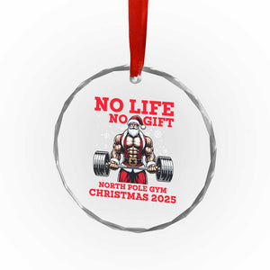 Santa Gym Christmas Crystal Glass Ornament Lifting Swole Santa Ugly Xmas TS14 Print Your Wear