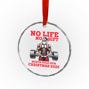 Santa Gym Christmas Crystal Glass Ornament Lifting Swole Santa Ugly Xmas TS14 Print Your Wear