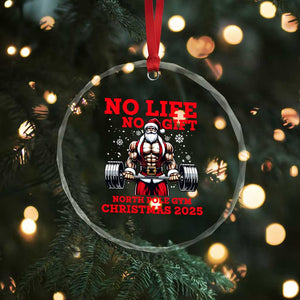 Santa Gym Christmas Crystal Glass Ornament Lifting Swole Santa Ugly Xmas TS14 Print Your Wear