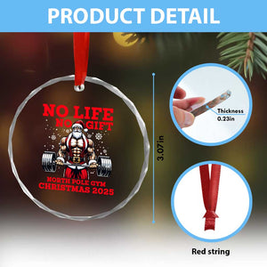 Santa Gym Christmas Crystal Glass Ornament Lifting Swole Santa Ugly Xmas TS14 Print Your Wear