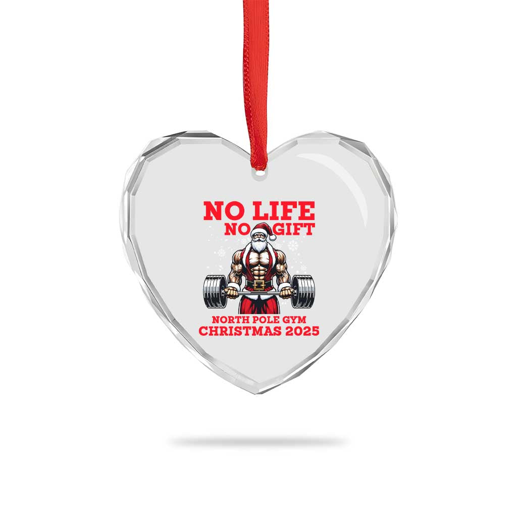 Santa Gym Christmas Heart Crystal Glass Ornament Lifting Swole Santa Ugly Xmas TS14 Print Your Wear