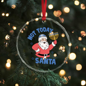 Santa Hanukkah Crystal Glass Ornament Not Today Santa Chanukah Jewish Festival Jew TS02 Print Your Wear
