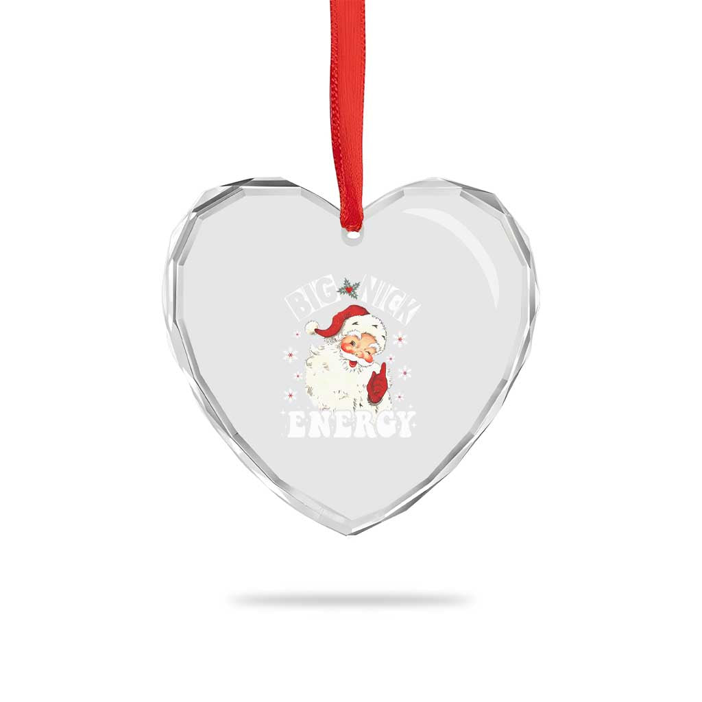 Santa Heart Crystal Glass Ornament Big Nick Energy TS10 Print Your Wear