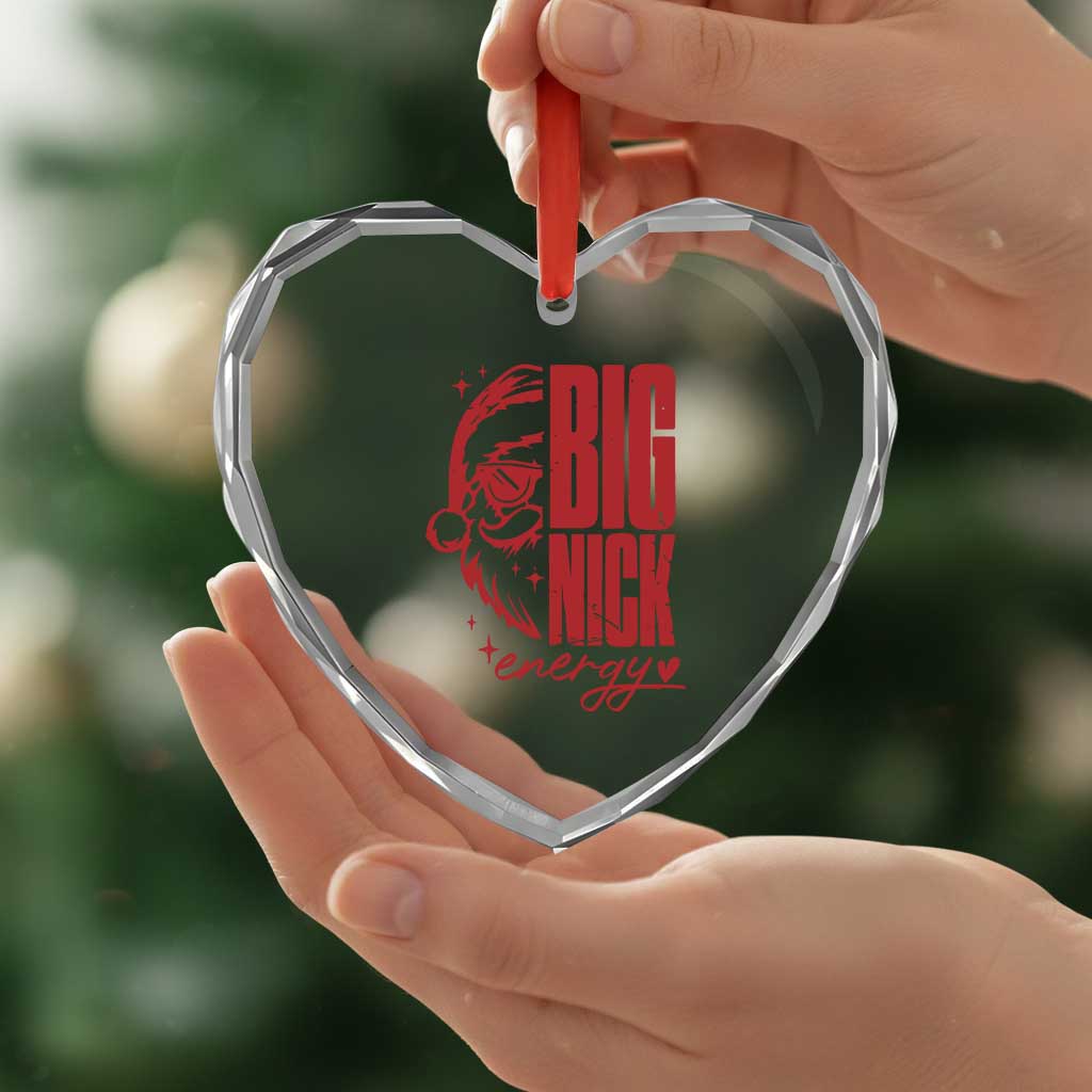 Santa Heart Crystal Glass Ornament Fun Retro Big Nick Energy TS10 Print Your Wear