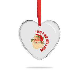 Santa Heart Crystal Glass Ornament Fun Retro I Love A Man With A Beard TS10 Print Your Wear