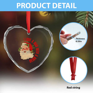 Santa Heart Crystal Glass Ornament Fun Retro I Love A Man With A Beard TS10 Print Your Wear