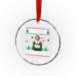 Santa I Know Him Crystal Glass Ornament Funny Elf Christmas TS14 Print Your Wear