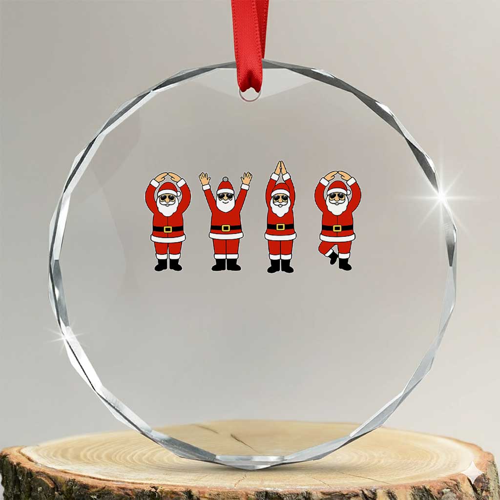 Santa O-H-I-O State Crystal Glass Ornament Funny Santa Christmas Ohio Midwestern Party Team TS10 Transparent Glass 3'' Circle Print Your Wear