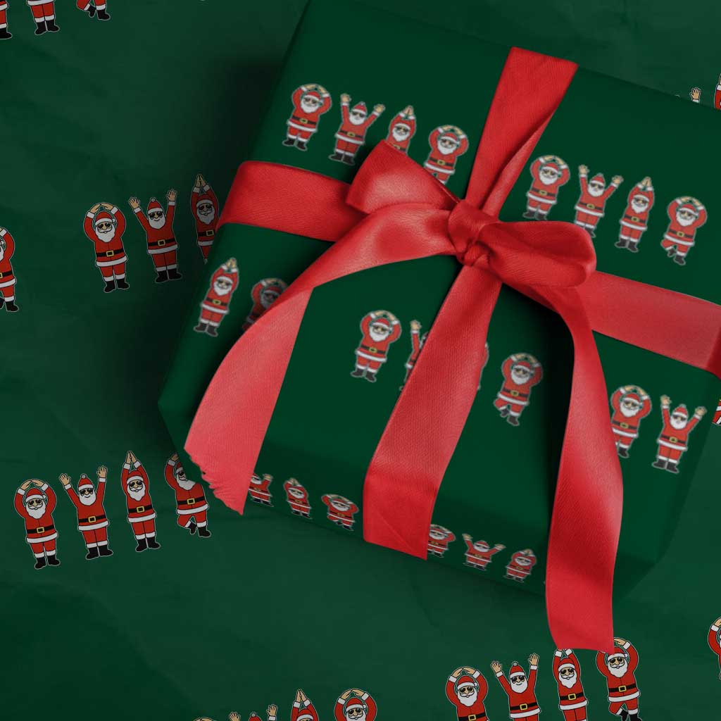 Santa O-H-I-O State Wrapping Paper Roll Funny Santa Christmas Ohio Midwestern Party Team TS10 Green Print Your Wear