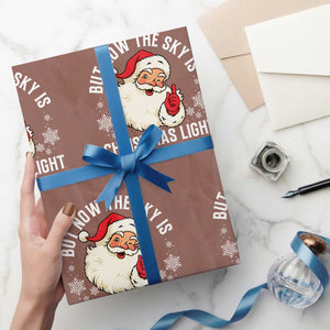Santa Opalite Christmas Wrapping Paper Roll But Now The Sky Is Xmas Light TS14 Mocha Print Your Wear