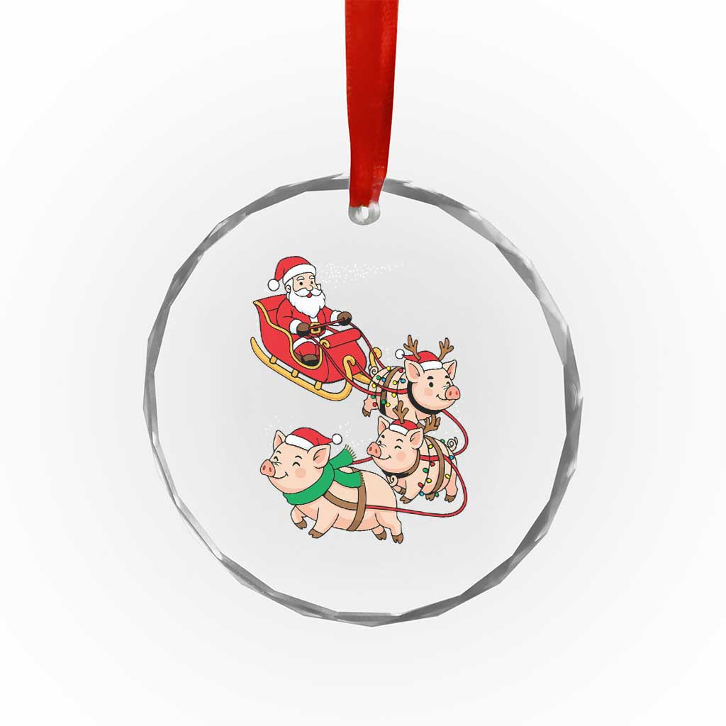 Santa Pig Sleigh Crew Crystal Glass Ornament Funny Christmas Pig Lover Gift TS12 Print Your Wear