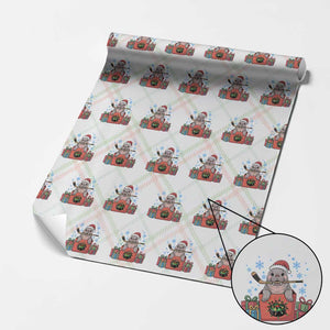 Santa Seal Playing Ice Hockey Wrapping Paper Roll Funny Christmas Gift TS12 Christmas Plaid Print Your Wear