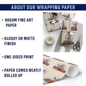Santa Seal Playing Ice Hockey Wrapping Paper Roll Funny Christmas Gift TS12 Print Your Wear