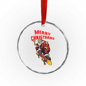 Santa Skateboarding Christmas Crystal Glass Ornament Funny Skater Xmas TS14 Print Your Wear