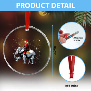 Santa Trump Riding Elephant Christmas Crystal Glass Ornament He Won 4t7h President Republican Xmas TS02 Print Your Wear