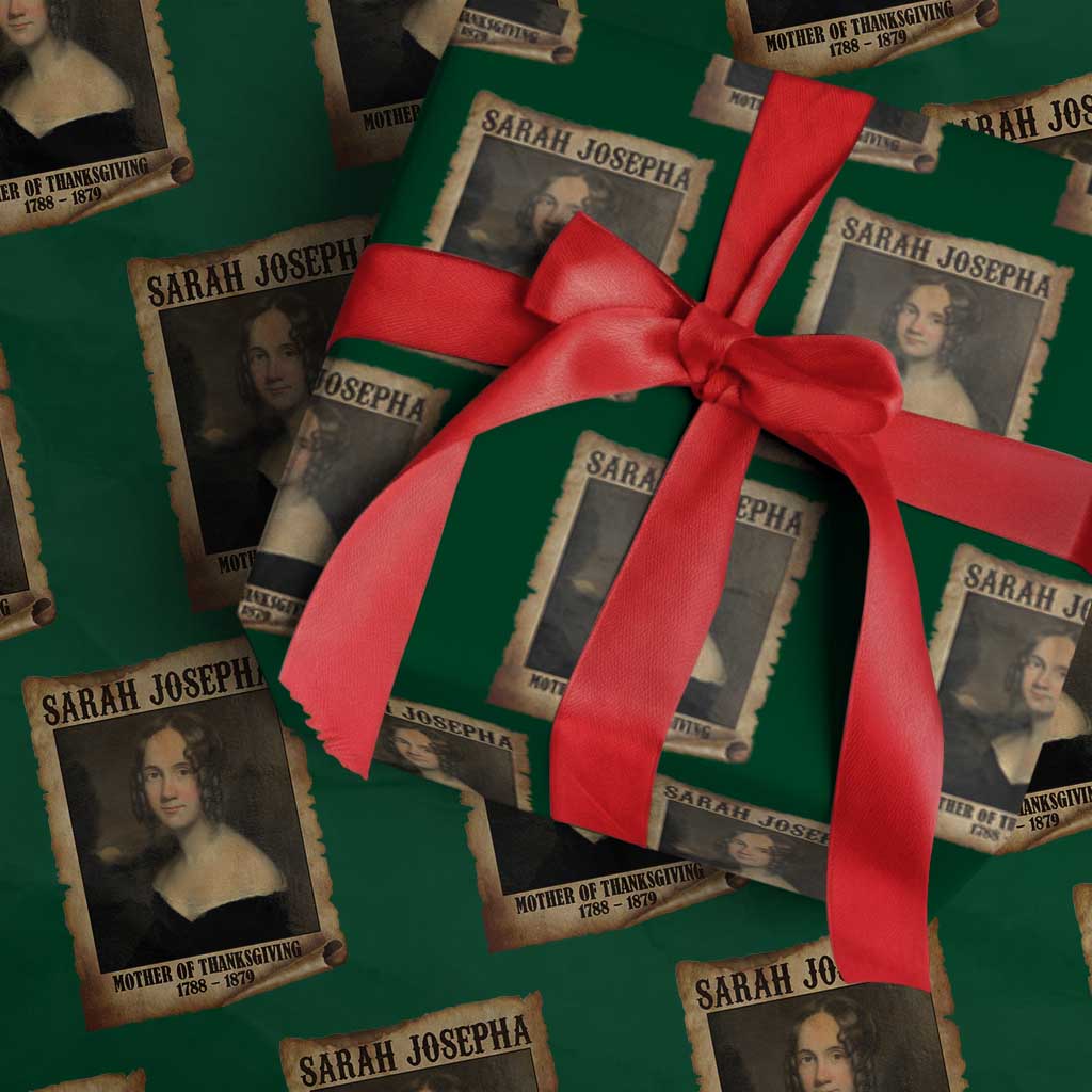Sarah Josepha Hale Wrapping Paper Roll Mother Of Thanksgiving TS11 Green Print Your Wear