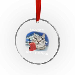 Sarcastic Cat Meme Crystal Glass Ornament Funny Retro I Eated All The Gas Gen Z Humor TS10 Print Your Wear