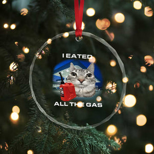 Sarcastic Cat Meme Crystal Glass Ornament Funny Retro I Eated All The Gas Gen Z Humor TS10 Print Your Wear