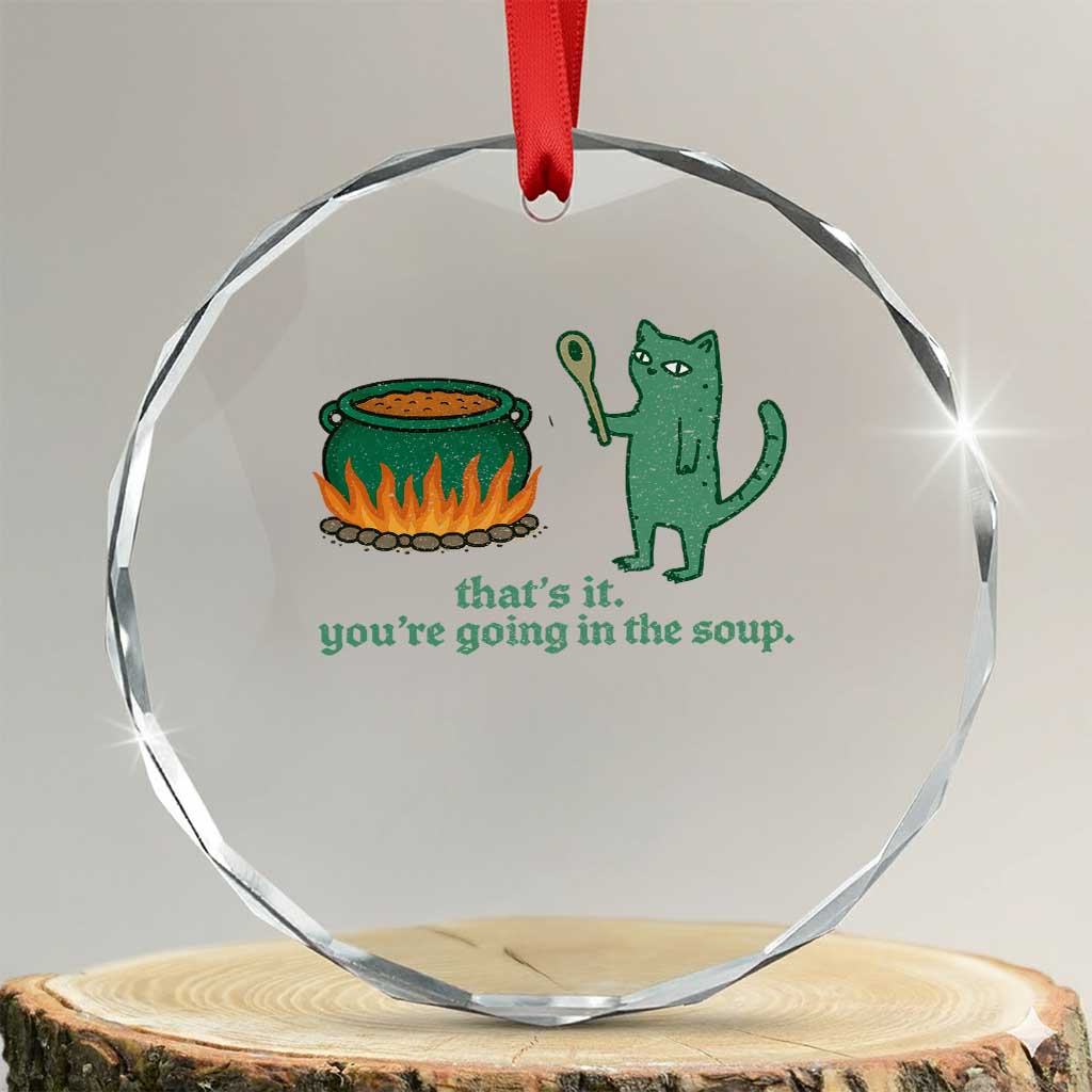 Sarcastic Cat Meme Crystal Glass Ornament Weirdcore Dark Humor TS10 Transparent Glass 3'' Circle Print Your Wear