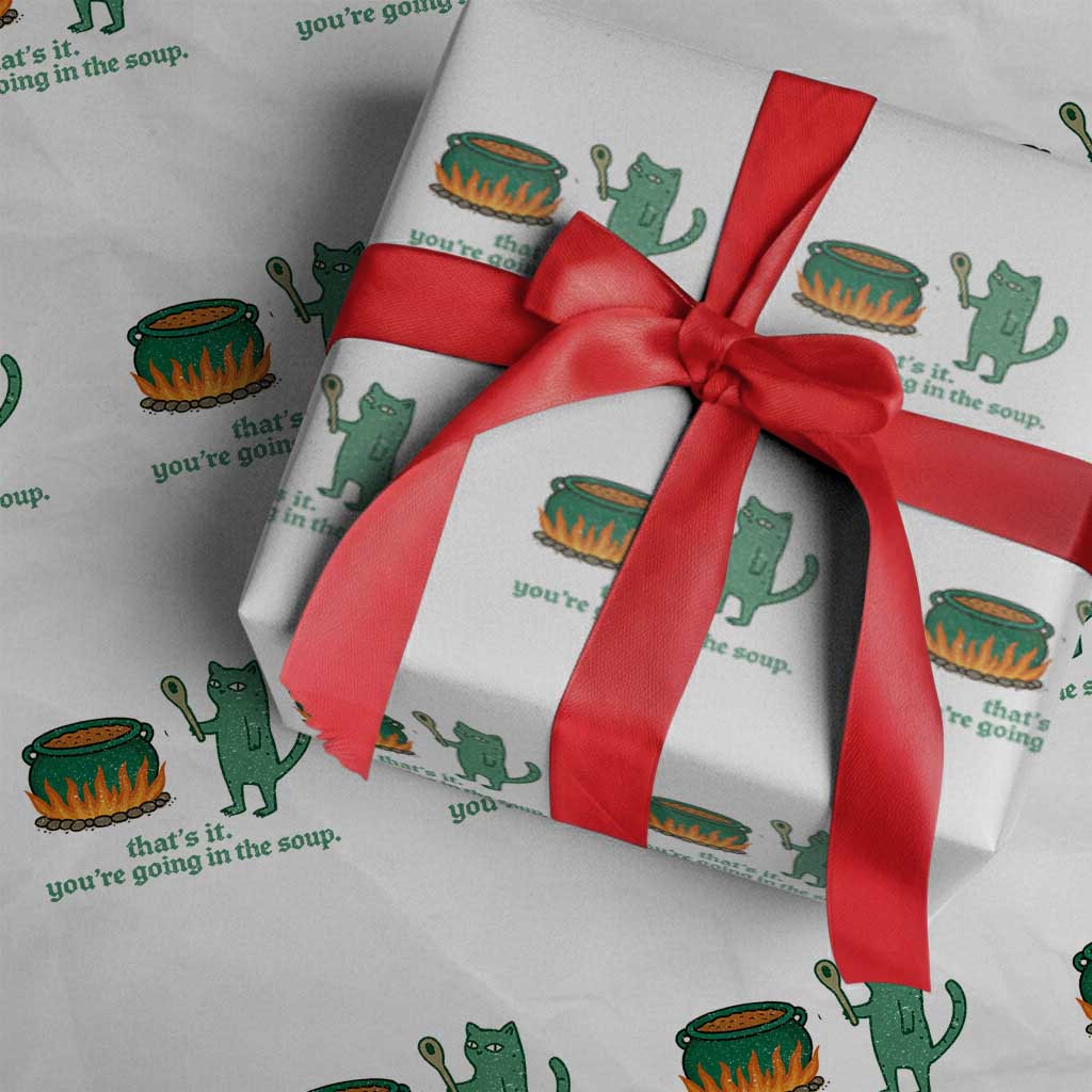 Sarcastic Cat Meme Wrapping Paper Roll Weirdcore Dark Humor TS10 White Print Your Wear
