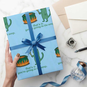 Sarcastic Cat Meme Wrapping Paper Roll Weirdcore Dark Humor TS10 Light Blue Print Your Wear