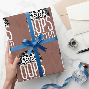 Sarcastic Dartist Gift Wrapping Paper Roll Funny Oops I Darted Darts Lover TS12 Mocha Print Your Wear