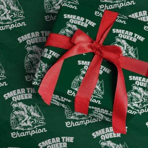 Sarcastic Smear The Qur Playround Game Wrapping Paper Roll LGBTQ Queer Pride TS02 Green Print Your Wear