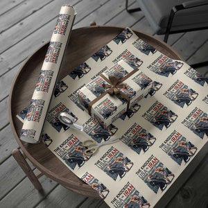 Sarcastic USA vs Iran Knockout Boxing Championship Wrapping Paper Roll Funny Political Satire Fight Night TS02 Beige Print Your Wear