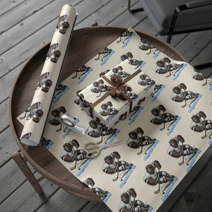 Sasquatch On Ice Wrapping Paper Roll Funny Bigfoot Hockey Player Gift TS12 Beige Print Your Wear