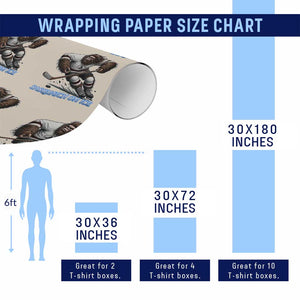 Sasquatch On Ice Wrapping Paper Roll Funny Bigfoot Hockey Player Gift TS12 Print Your Wear
